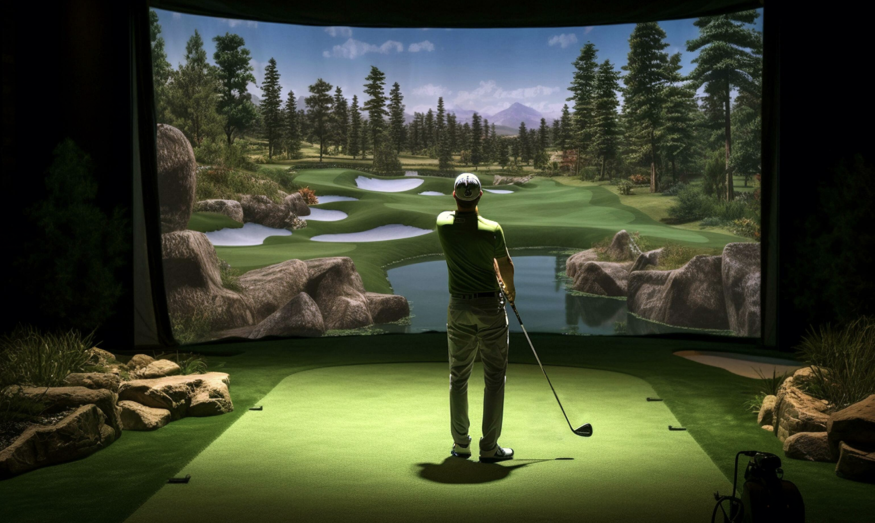 Premium TrackMan golf simulators at Greens Club in Spokane, WA